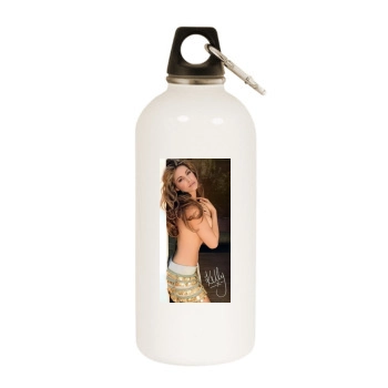 Kelly Brook White Water Bottle With Carabiner