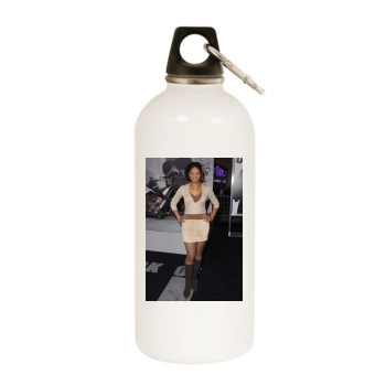 Kimberly Elise White Water Bottle With Carabiner