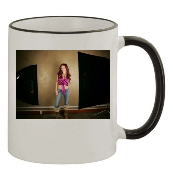 Phoebe Price 11oz Colored Rim & Handle Mug