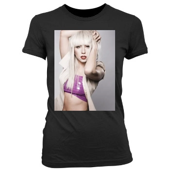 Lady Gaga Women's Junior Cut Crewneck T-Shirt
