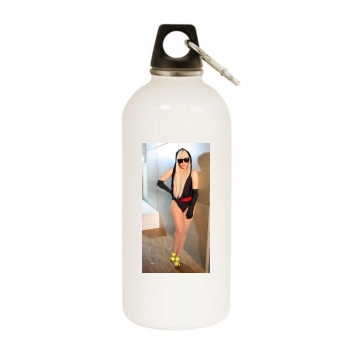 Lady Gaga White Water Bottle With Carabiner