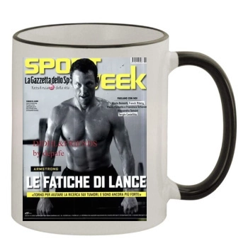 Lance Armstrong 11oz Colored Rim & Handle Mug