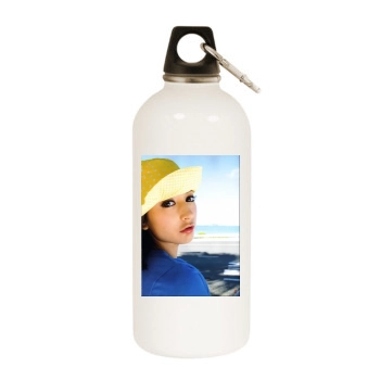 Leah Dizon White Water Bottle With Carabiner