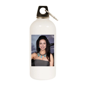 Laura Cunningham White Water Bottle With Carabiner