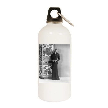 Madeleine Carroll White Water Bottle With Carabiner