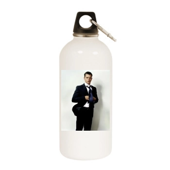 Matt Damon White Water Bottle With Carabiner