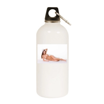 Jayla White Water Bottle With Carabiner