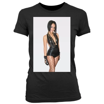 Rihanna Women's Junior Cut Crewneck T-Shirt