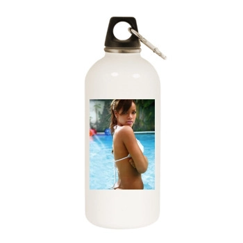 Rihanna White Water Bottle With Carabiner