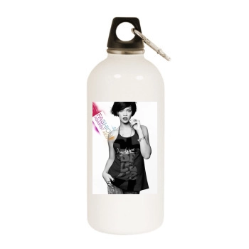 Rihanna White Water Bottle With Carabiner