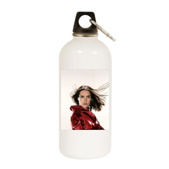 Salma Hayek White Water Bottle With Carabiner