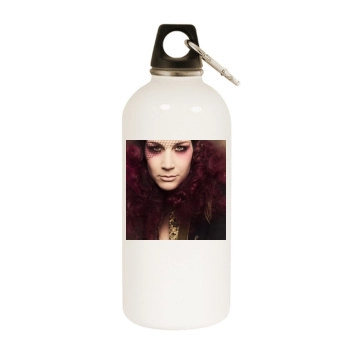 Delain White Water Bottle With Carabiner