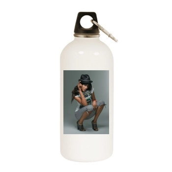 Shontelle White Water Bottle With Carabiner