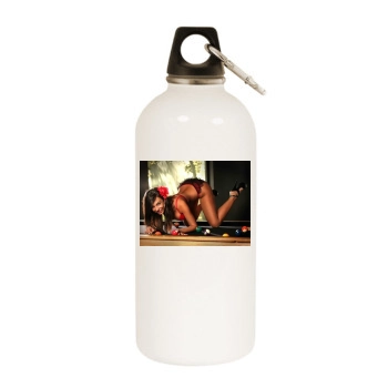 Mayra Veronica White Water Bottle With Carabiner