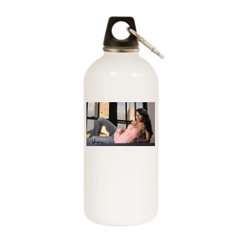 Amerie White Water Bottle With Carabiner