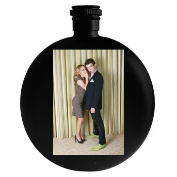 Becki Newton and Michael Urie Round Flask