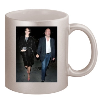 Bruce Willis and Emma Heming 11oz Metallic Silver Mug