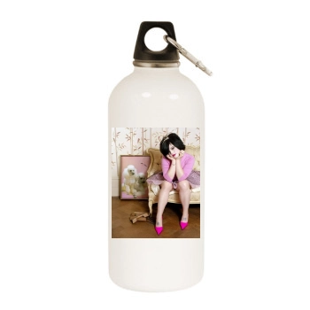Kelly Osbourne White Water Bottle With Carabiner