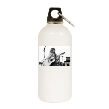 Heart White Water Bottle With Carabiner