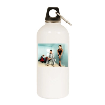 Masterboy White Water Bottle With Carabiner