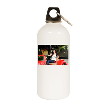 Selena Gomez White Water Bottle With Carabiner