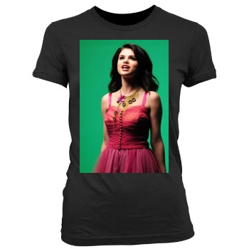 Selena Gomez Women's Junior Cut Crewneck T-Shirt