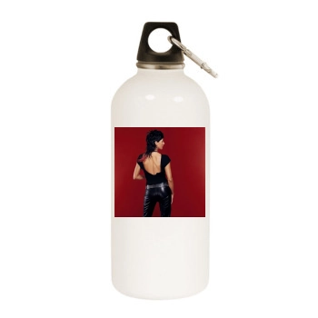 Nena White Water Bottle With Carabiner