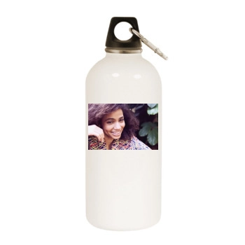 Nneka White Water Bottle With Carabiner