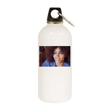 Nneka White Water Bottle With Carabiner