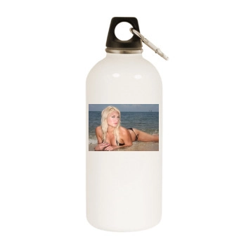 Brooke Hogan White Water Bottle With Carabiner