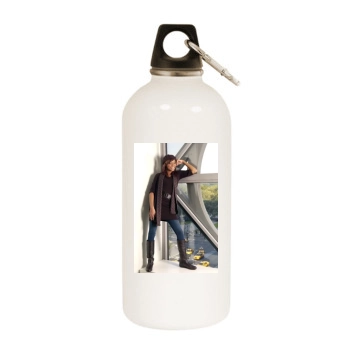 Monica White Water Bottle With Carabiner