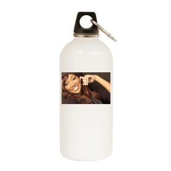Monica White Water Bottle With Carabiner