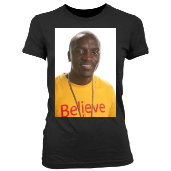 Akon Women's Junior Cut Crewneck T-Shirt