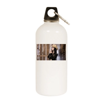 Paige White Water Bottle With Carabiner