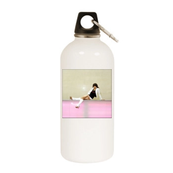 Peaches White Water Bottle With Carabiner