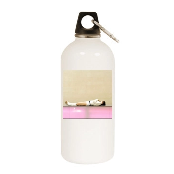 Peaches White Water Bottle With Carabiner