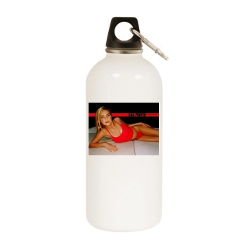 Gail Porter White Water Bottle With Carabiner