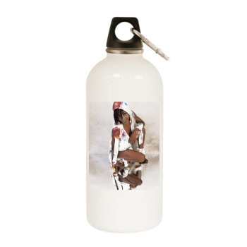 Sonique White Water Bottle With Carabiner