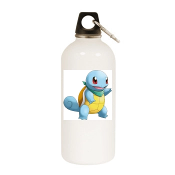 Pokemons White Water Bottle With Carabiner
