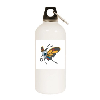 Pokemons White Water Bottle With Carabiner