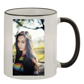 Angelababy 11oz Colored Rim & Handle Mug