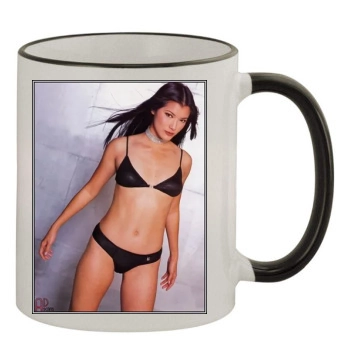 Kelly Hu 11oz Colored Rim & Handle Mug