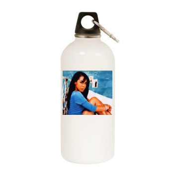Aaliyah White Water Bottle With Carabiner