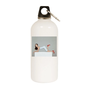 Kristin Kreuk White Water Bottle With Carabiner