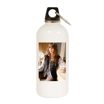 Barbara Herrera White Water Bottle With Carabiner