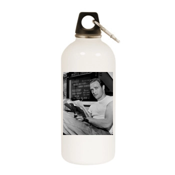 Marlon Brando White Water Bottle With Carabiner