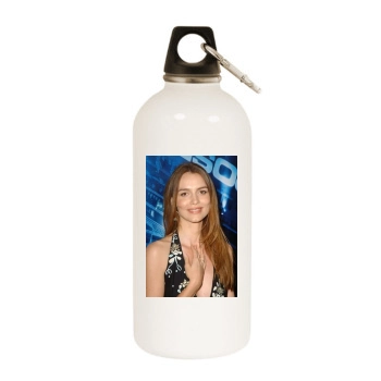 Saffron Burrows White Water Bottle With Carabiner