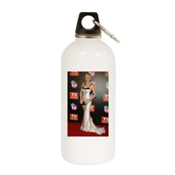 Sarah Chalke White Water Bottle With Carabiner