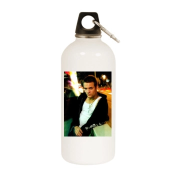Shane West White Water Bottle With Carabiner