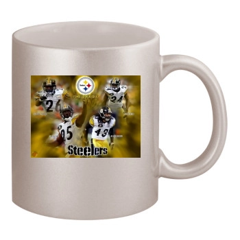 Pittsburgh Steelers 11oz Metallic Silver Mug